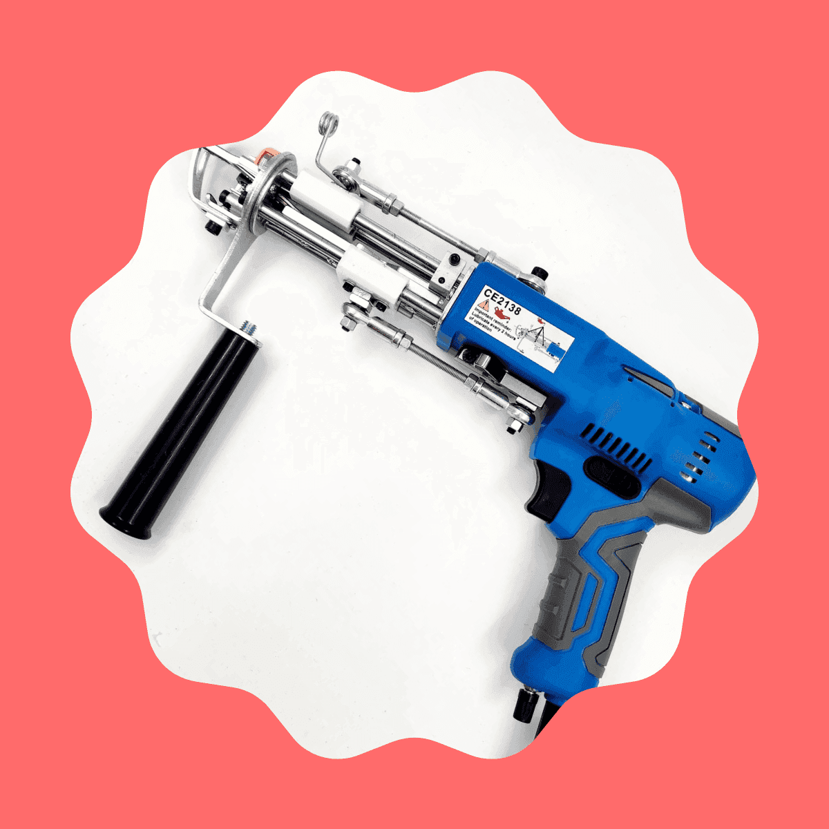 AK V cut pile tufting gun for detailed rug work