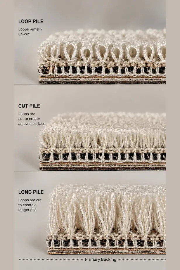 long pile, cut pile vs loop pile tufting 