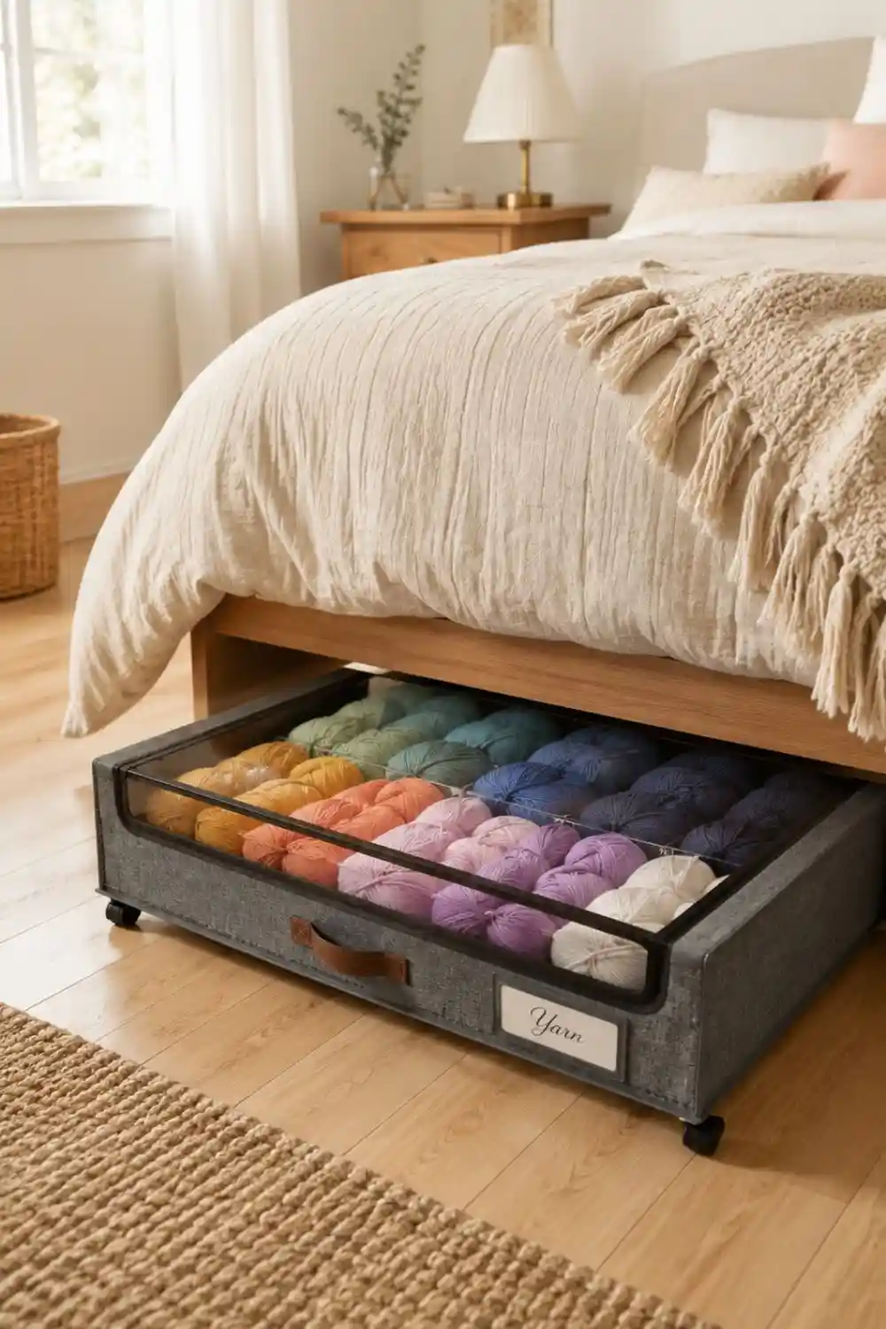 roll away under bed yarn storage 