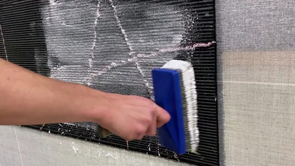 rug tufting backing and finishing